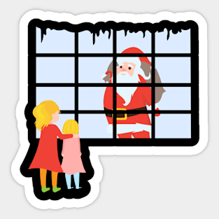 Santa Snow scene Sticker